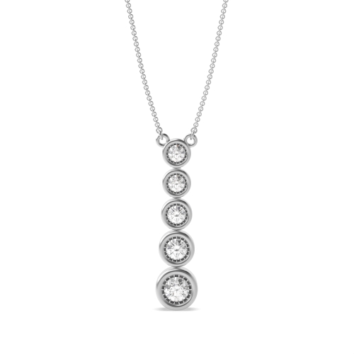 Bezel Setting Round Platinum Circle Pendant Necklaces