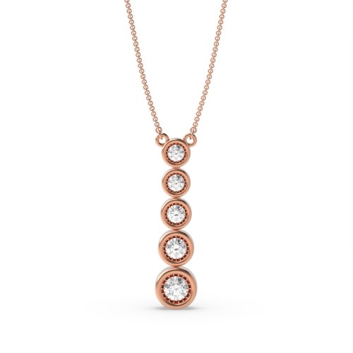 Bezel Setting Round Rose Gold Keepsake Designer Pendant Necklaces