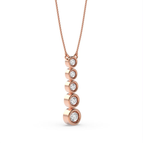 Bezel Setting Round Rose Gold Keepsake Designer Pendant Necklaces