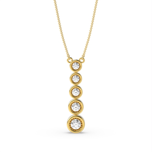 Bezel Setting Round Yellow Gold Keepsake Designer Pendant Necklaces