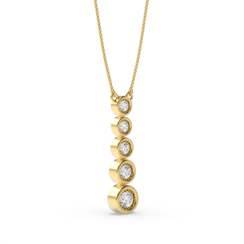 Bezel Setting Round Yellow Gold Keepsake Designer Pendant Necklaces