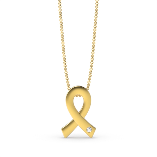Bezel Setting Round Yellow Gold Unique Pendant Necklaces