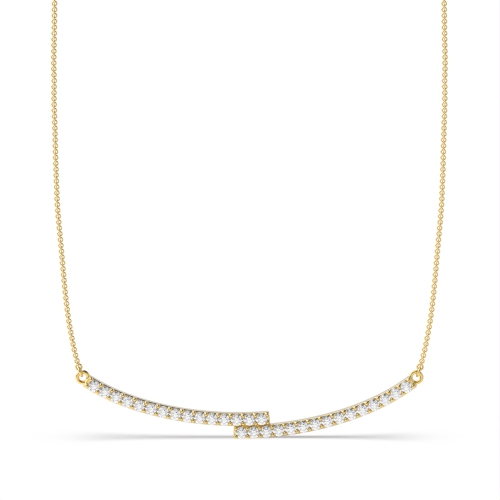 4 Prong Round Yellow Gold Unique Pendant Necklaces