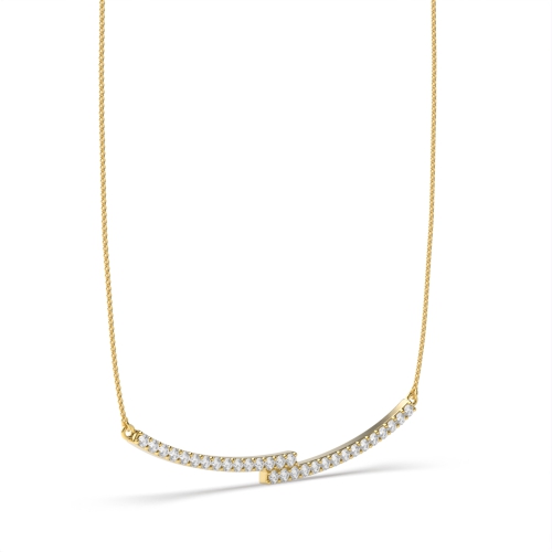 4 Prong Round Yellow Gold Unique Pendant Necklaces