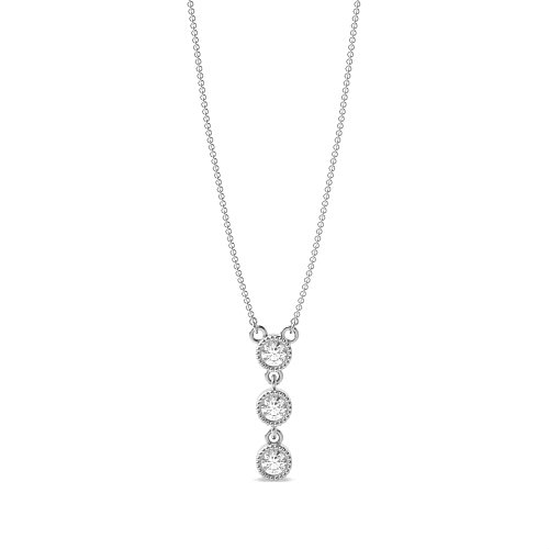 Bezel Setting Round Glow Moissanite Journey Pendant Necklace