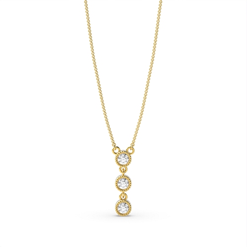 Bezel Setting Round Yellow Gold Glow Pendant Necklaces