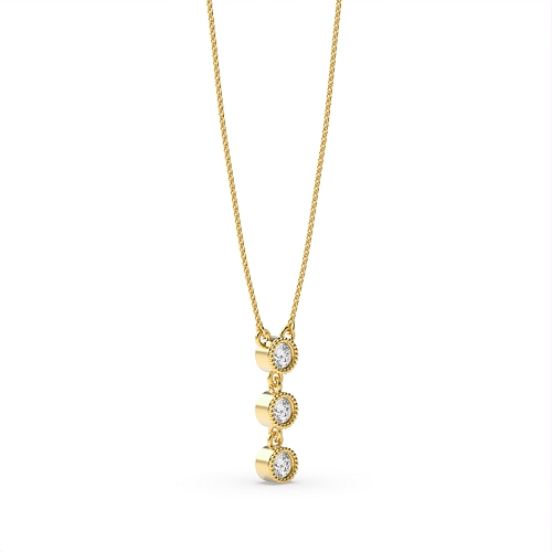 Bezel Setting Round Yellow Gold Glow Pendant Necklaces
