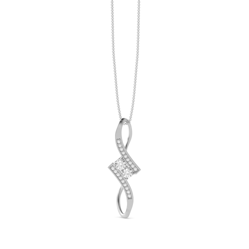 4 Prong Round Bypass infinity Pendant Necklaces