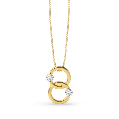 4 Prong Round Yellow Gold Gleam Pendant Necklaces