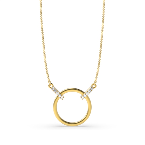 Prong Setting Round Shape Diamond Circle Pendant Buy Online