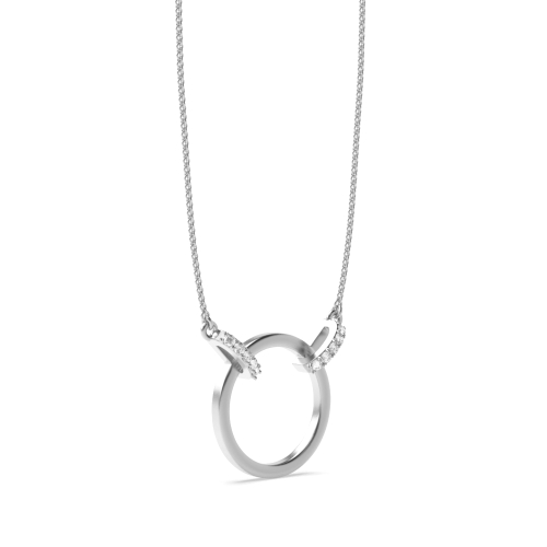 4 Prong Round Silver Spark Circle Pendant Necklaces