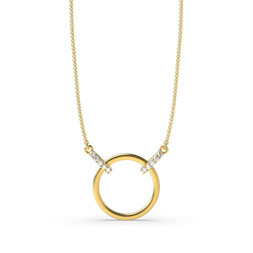 4 Prong Round Yellow Gold Spark Pendant Necklaces