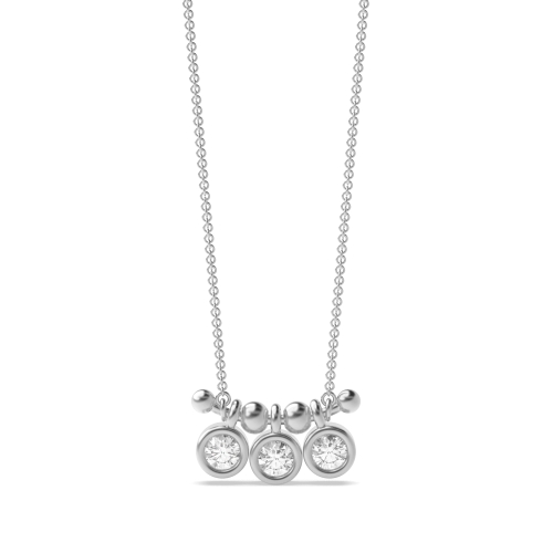 Bezel Setting Round Radiance Pendant Necklaces
