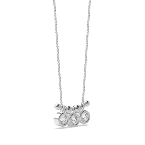 Bezel Setting Round Radiance Pendant Necklaces