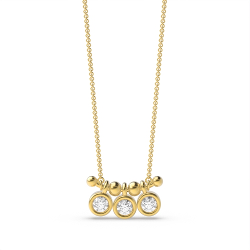Bezel Setting Round Yellow Gold Radiance Pendant Necklaces
