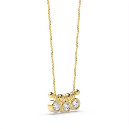 Bezel Setting Round Yellow Gold Radiance Pendant Necklaces