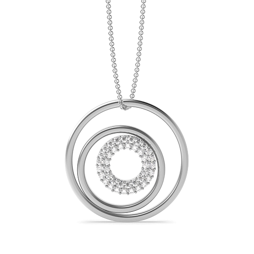 4 Prong Round Light Circle Pendant Necklace