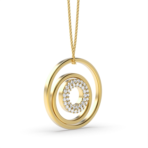4 Prong Round Yellow Gold Light Pendant Necklaces