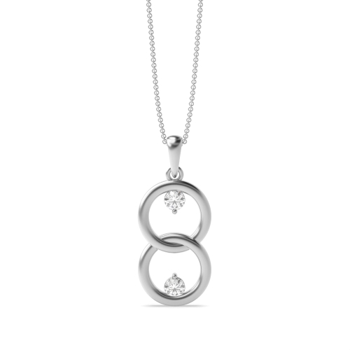 Bezel Setting Round Circle Pendant Necklace