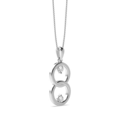 Bezel Setting Round Circle Pendant Necklace