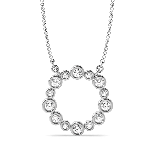 Bezel Setting Round Bubble wreath Lab Grown Diamond Pendant Necklaces