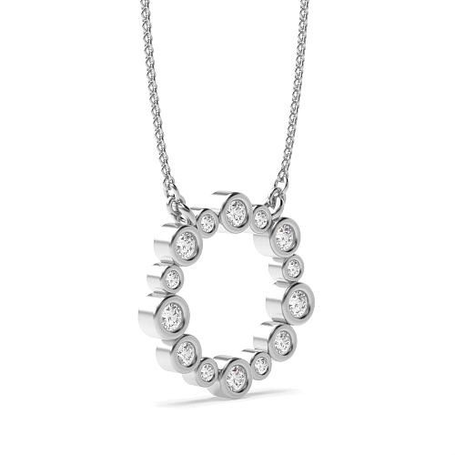Bezel Setting Round Bubble wreath Lab Grown Diamond Pendant Necklaces