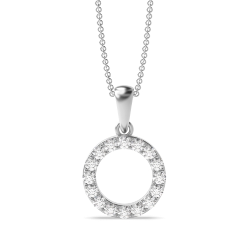 prong setting round diamond circle shape pendant