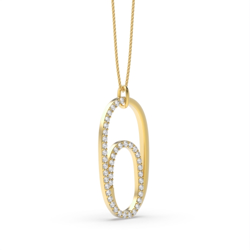 4 Prong Round Yellow Gold Spiral Designer Pendant Necklaces