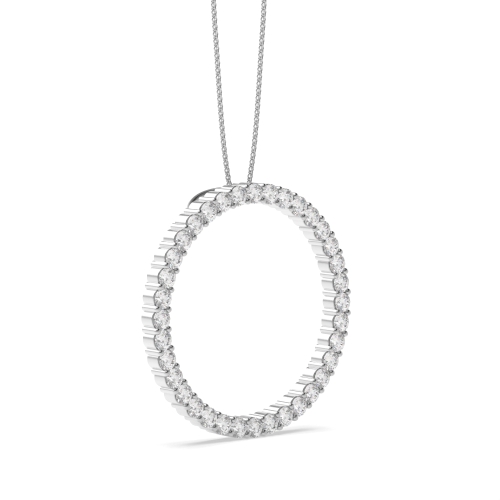 4 Prong Round Circle Pendant Necklace