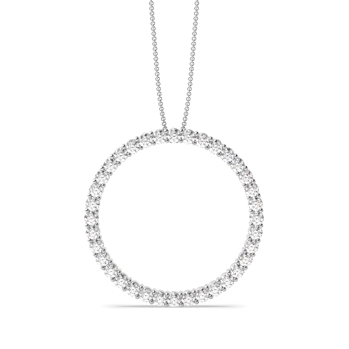 4 Prong Round Circle Pendant Necklace