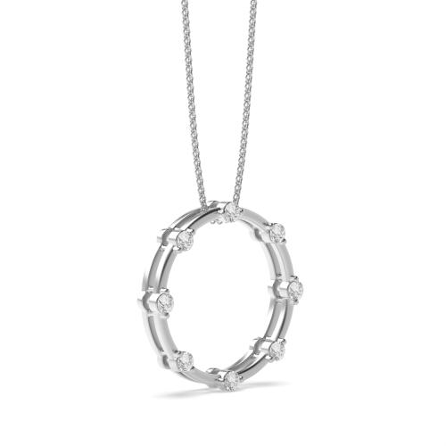 4 Prong Round Glow Lab Grown Diamond Pendant Necklaces
