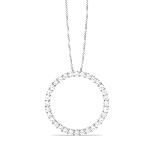 Prong Setting Round Diamond Circle Shape Pendant | Abelini London