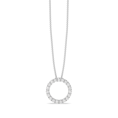 4 Prong Round Gleaming stud Lab Grown Diamond Pendant Necklaces