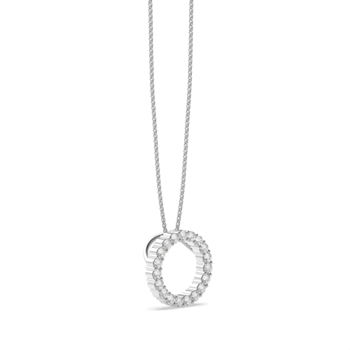 4 Prong Round Gleaming stud Lab Grown Diamond Pendant Necklaces