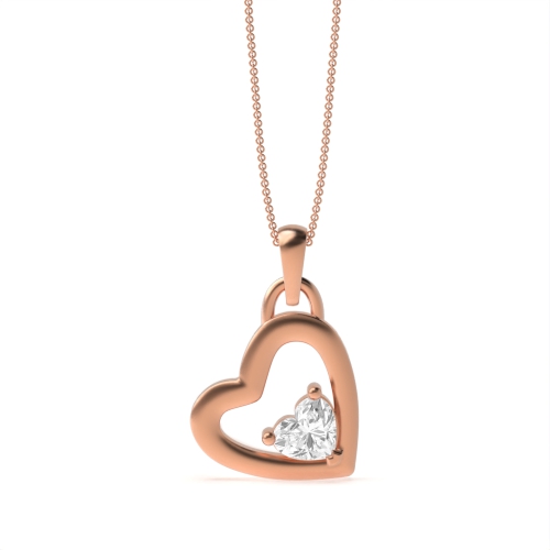 3 prong setting heart design heart diamond pendants