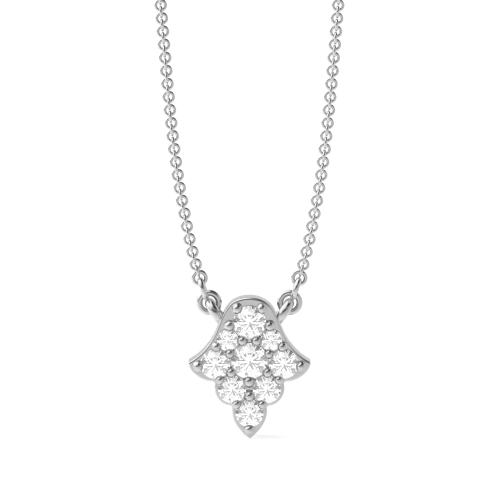 Pave Setting Round Silver Glint stud Pendant Necklaces