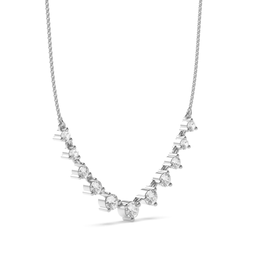 3 Prong Round Shine stud Designer Pendant Necklaces