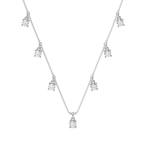 4 Prong Round Multi basket Lab Grown Diamond Pendant Necklaces