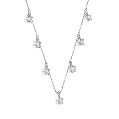 4 Prong Round Multi basket Lab Grown Diamond Pendant Necklaces