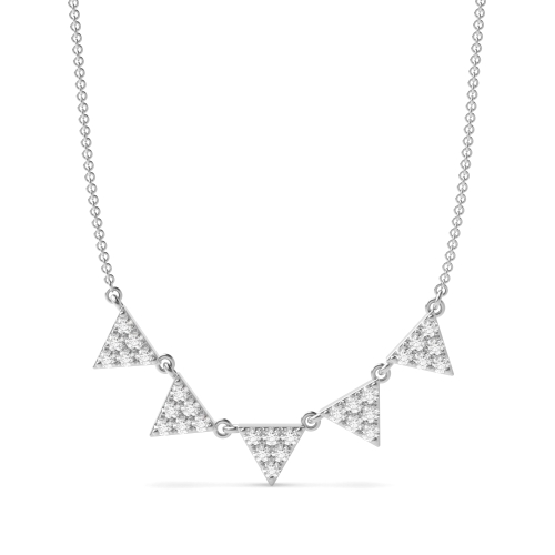 4 Prong Round 5 triangle Lab Grown Diamond Pendant Necklaces