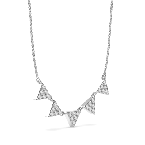 4 Prong Round 5 triangle Lab Grown Diamond Pendant Necklaces