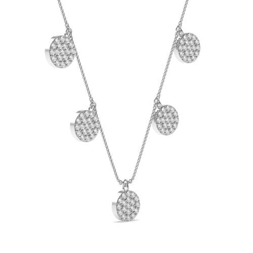 Pave Setting Round Small Lab Grown Diamond Pendant Necklaces