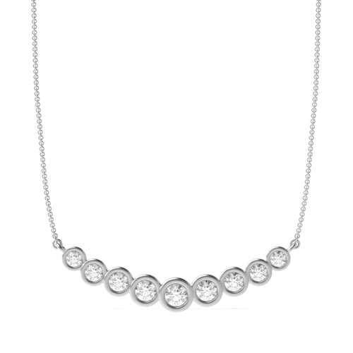 Bezel Setting Round Twinkle stud Pendant Necklaces