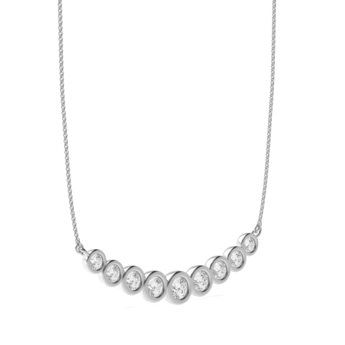 Bezel Setting Round Twinkle stud Pendant Necklaces