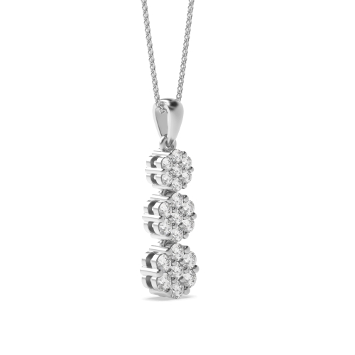 Pave Setting Round Glimmer glow Pendant Necklaces