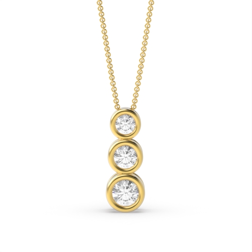 Bezel Setting Round Yellow Gold Apexstone Pendant Necklaces
