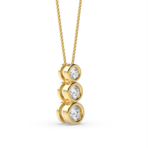 Bezel Setting Round Yellow Gold Apexstone Pendant Necklaces