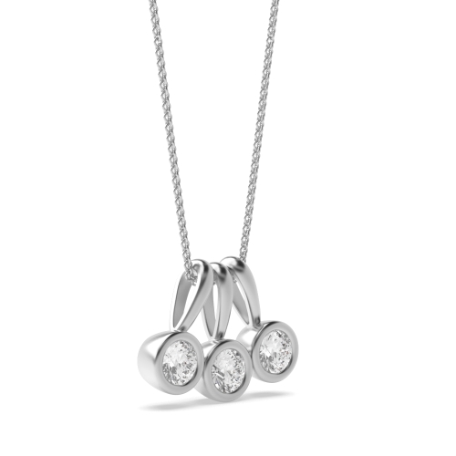 Bezel Setting Round Shimmer Pendant Necklaces