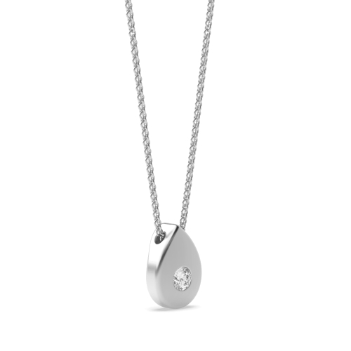 Bezel Setting Round Sparkle Pendant Necklaces