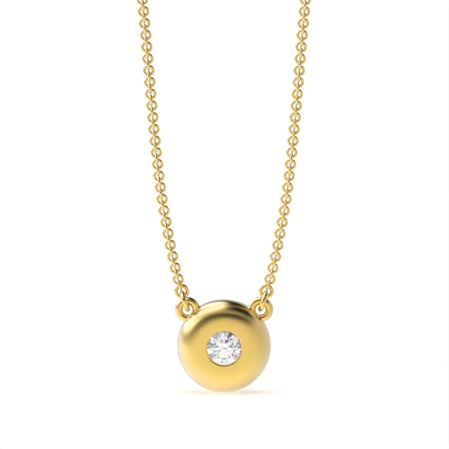 Bezel Setting Round Yellow Gold Centerthis Pendant Necklaces